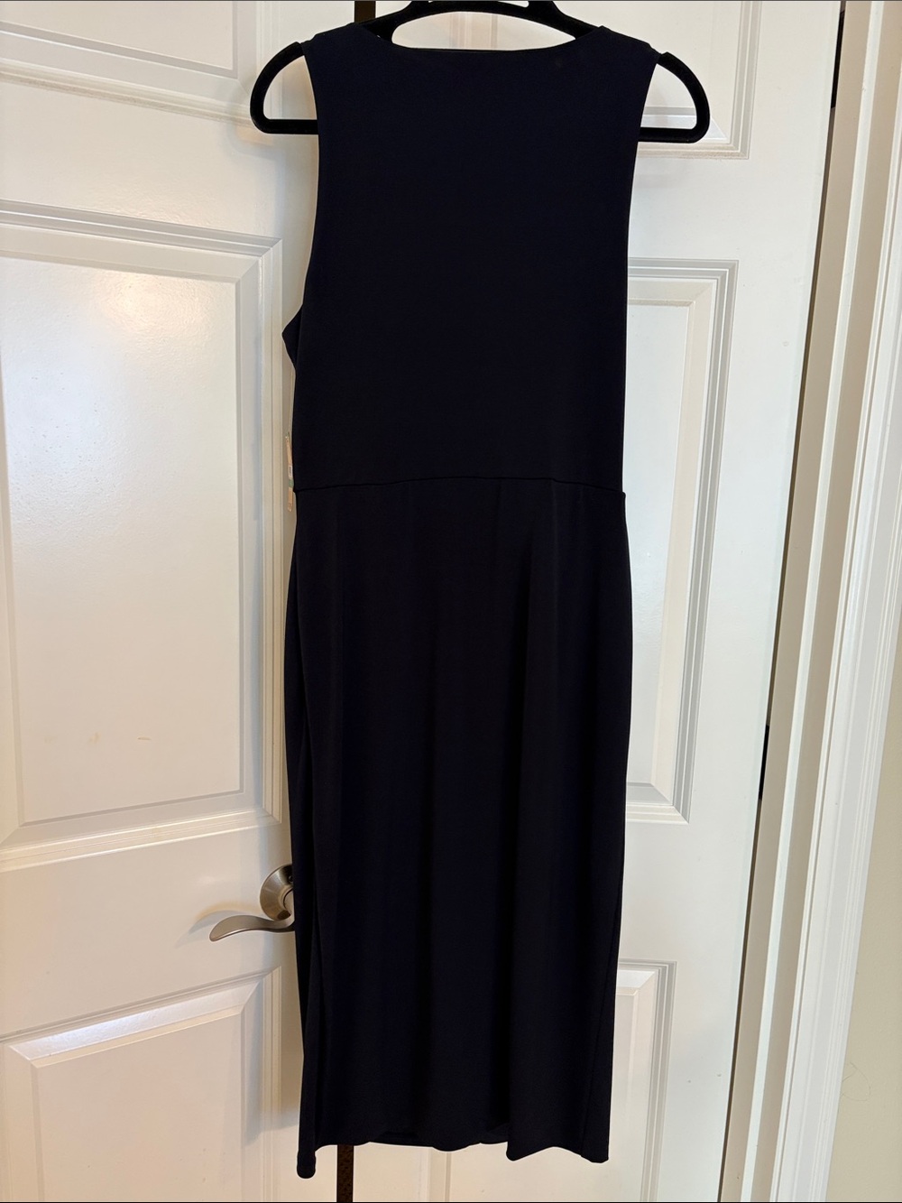 RACHEL Rachel Roy Navy Sleeveless Midi Dress with Waist Drape - Picture 4 of 9